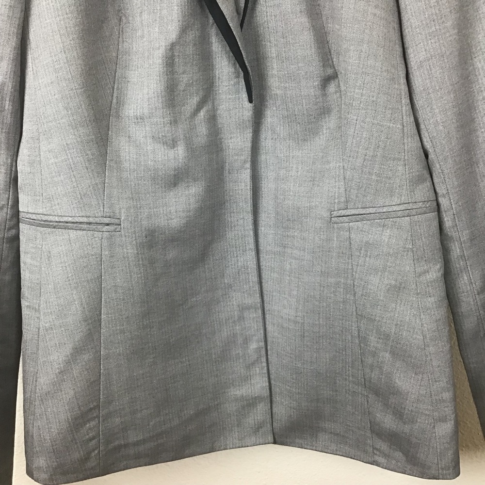 Akris Jacket Boyfriend Blazer Gray Black 8 Career - Picture 3 of 8